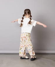 KJLGD63044 a.v.v KIDS(アー・ヴェ・ヴェ) [120-150]【ママとお揃いコーデが叶う】フラワープリントワイドパンツ アイボリー