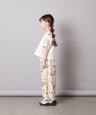 KJLGD63044 a.v.v KIDS(アー・ヴェ・ヴェ) [120-150]【ママとお揃いコーデが叶う】フラワープリントワイドパンツ アイボリー