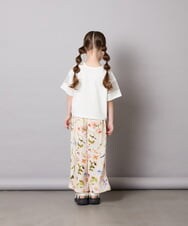 KJLGD63044 a.v.v KIDS(アー・ヴェ・ヴェ) [120-150]【ママとお揃いコーデが叶う】フラワープリントワイドパンツ アイボリー