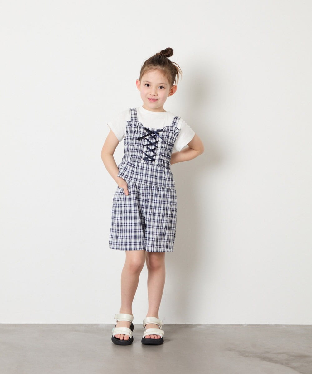 KJLGD68039 a.v.v KIDS(アー・ヴェ・ヴェ) [120-160]【セットアップ可能】タックショートパンツ ネイビー