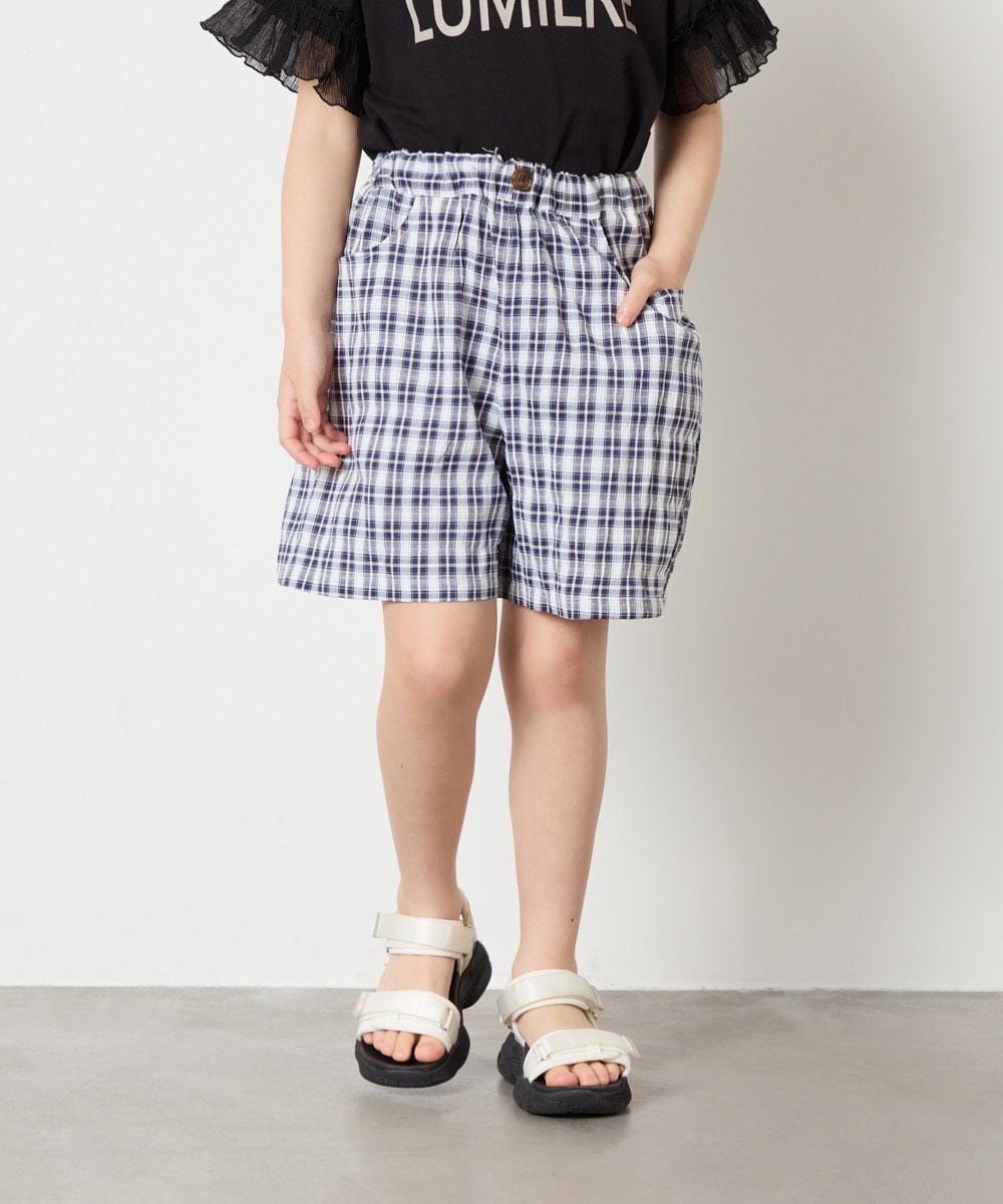 KJLGD68039 a.v.v KIDS(アー・ヴェ・ヴェ) [120-160]【セットアップ可能】タックショートパンツ ネイビー