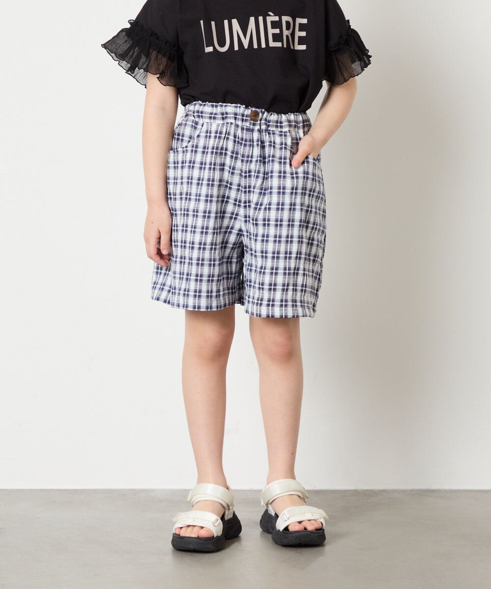 KJLGD68039 a.v.v KIDS(アー・ヴェ・ヴェ) [120-160]【セットアップ可能】タックショートパンツ ネイビー