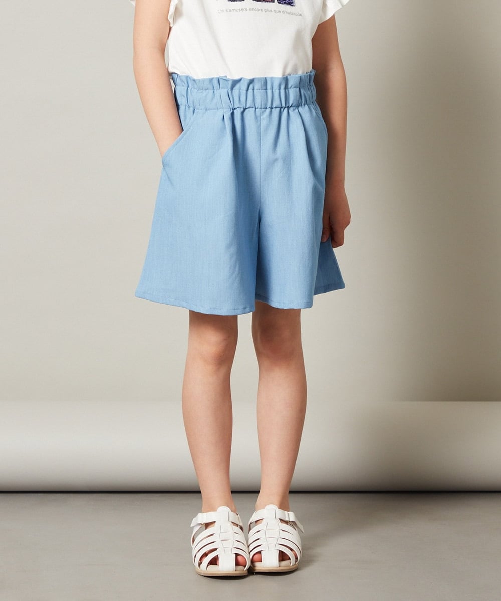 KJLGT04029 a.v.v KIDS(アー・ヴェ・ヴェ) [140-150]タックショートパンツ ブルー
