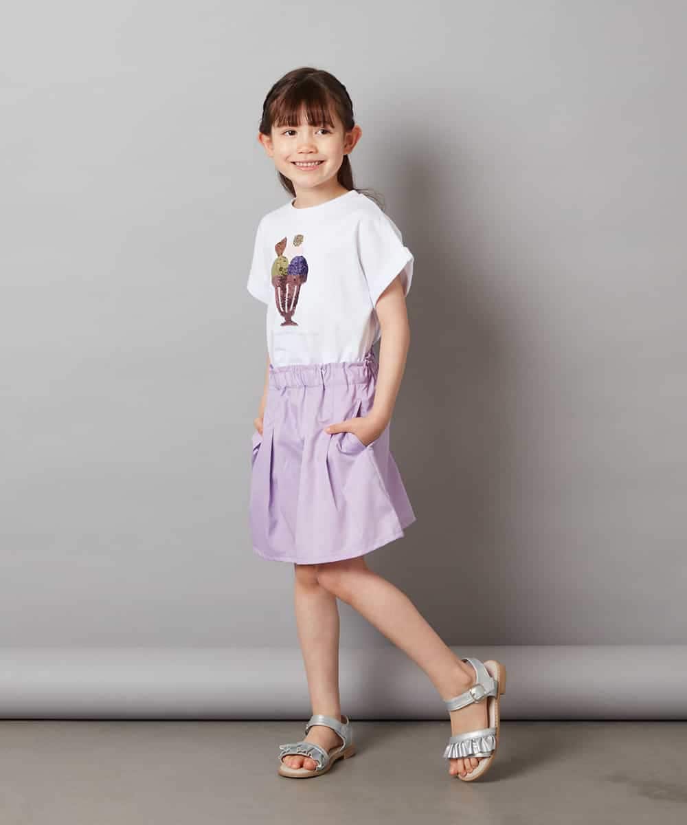 KJLGV01029 a.v.v KIDS(アー・ヴェ・ヴェ) [100-130]【ウエストゴム】アソートキュロット ラベンダー