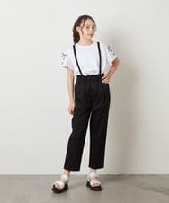 KJLGV04029 a.v.v KIDS(アー・ヴェ・ヴェ) [100-130]サスペンダー付きテーパードパンツ ブラック