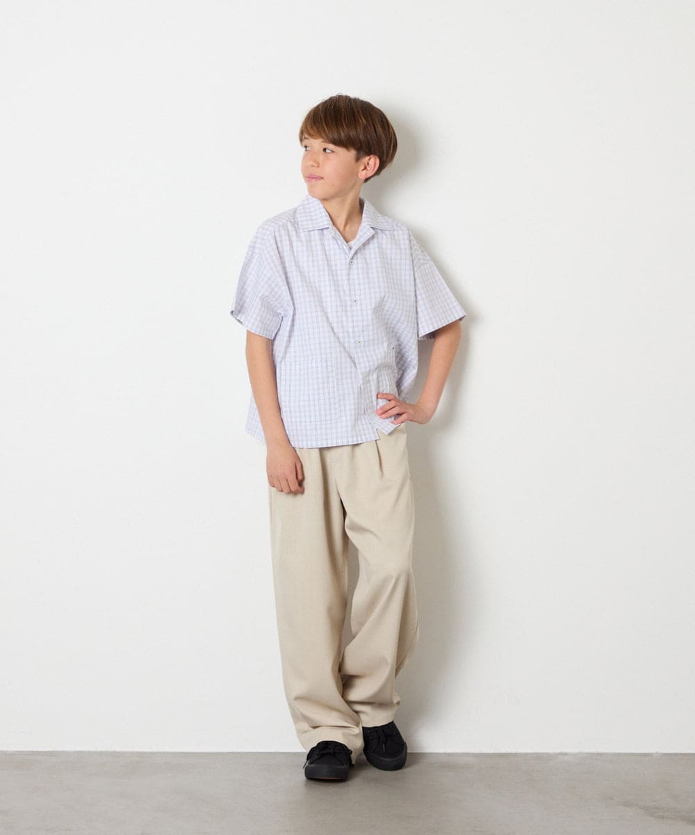 KJLHD90049 a.v.v KIDS(アー・ヴェ・ヴェ) [140-150]【男女兼用】タックワイドバギーパンツ ベージュ