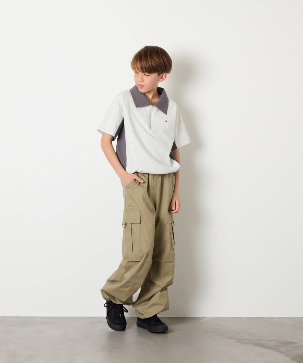 KJLHD91049 a.v.v KIDS(アー・ヴェ・ヴェ) [140-150]【男女兼用】パラシュートカーゴパンツ カーキ