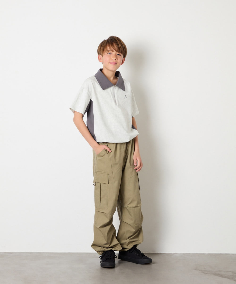 KJLHD91049 a.v.v KIDS(アー・ヴェ・ヴェ) [140-150]【男女兼用】パラシュートカーゴパンツ カーキ