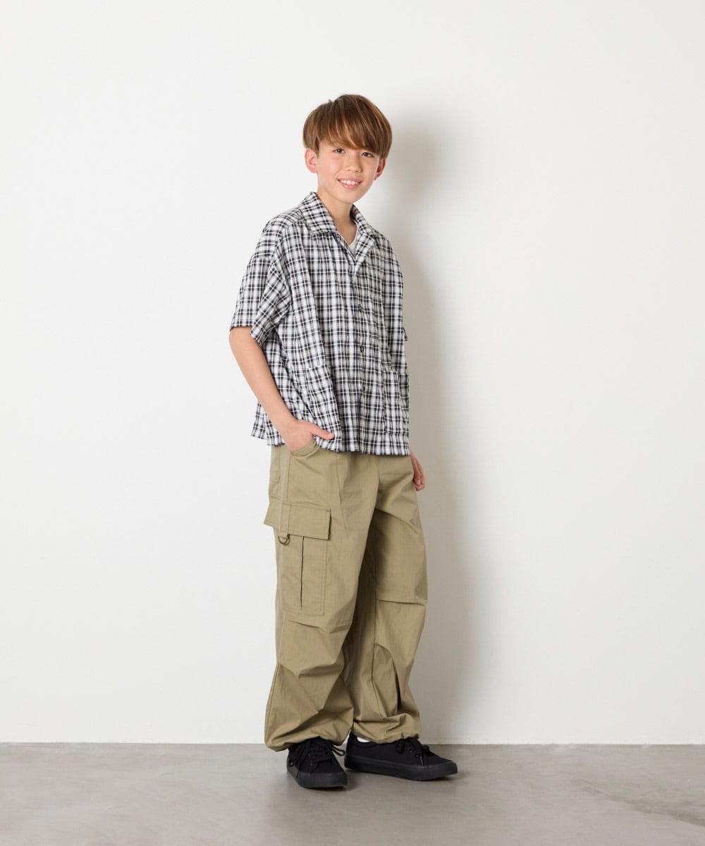 KJLHD91049 a.v.v KIDS(アー・ヴェ・ヴェ) [140-150]【男女兼用】パラシュートカーゴパンツ カーキ