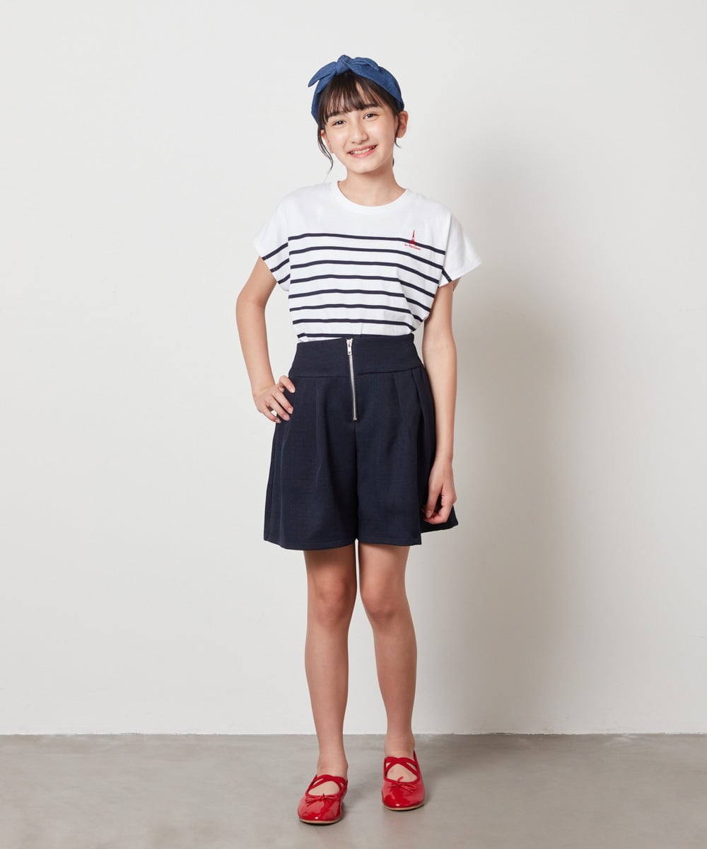 KJLHV21029 a.v.v KIDS(アー・ヴェ・ヴェ) [100-130]フロントジップショートパンツ ライトブルー