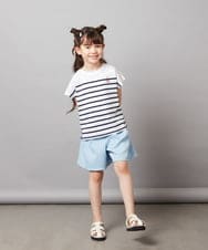 KJLHV21029 a.v.v KIDS(アー・ヴェ・ヴェ) [100-130]フロントジップショートパンツ ライトブルー