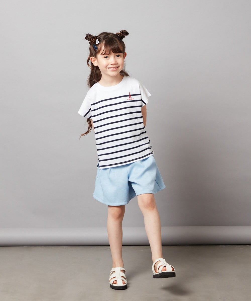 KJLHV21029 a.v.v KIDS(アー・ヴェ・ヴェ) [100-130]フロントジップショートパンツ ライトブルー