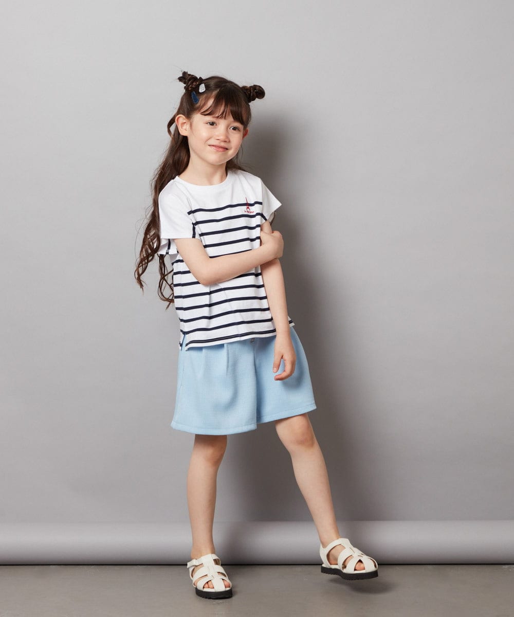 KJLHV21029 a.v.v KIDS(アー・ヴェ・ヴェ) [100-130]フロントジップショートパンツ ライトブルー