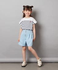 KJLHV21029 a.v.v KIDS(アー・ヴェ・ヴェ) [100-130]フロントジップショートパンツ ライトブルー