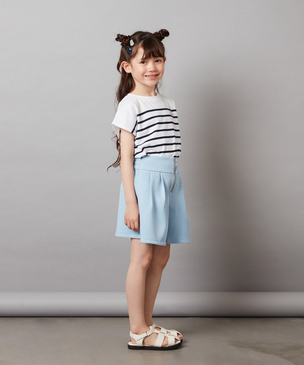KJLHV21029 a.v.v KIDS(アー・ヴェ・ヴェ) [100-130]フロントジップショートパンツ ライトブルー