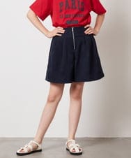 KJLHV21029 a.v.v KIDS(アー・ヴェ・ヴェ) [100-130]フロントジップショートパンツ ネイビー