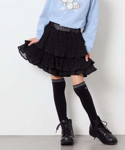 KJLJD09039 a.v.v KIDS [110-130]水玉プリーツシフォンパンツ