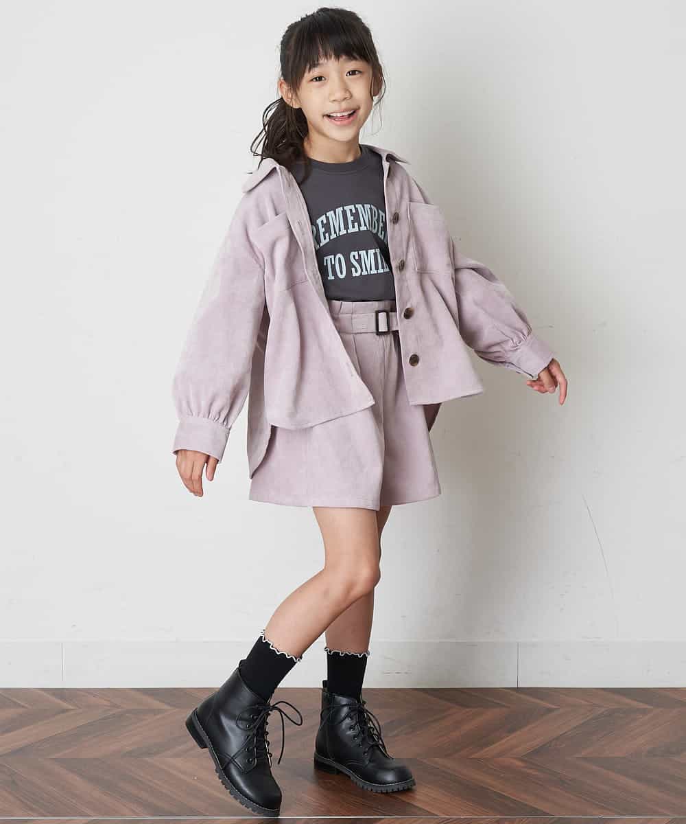 KJLJM21029 a.v.v KIDS(アー・ヴェ・ヴェ) [100-130]ブライトコールタックキュロット ピンク