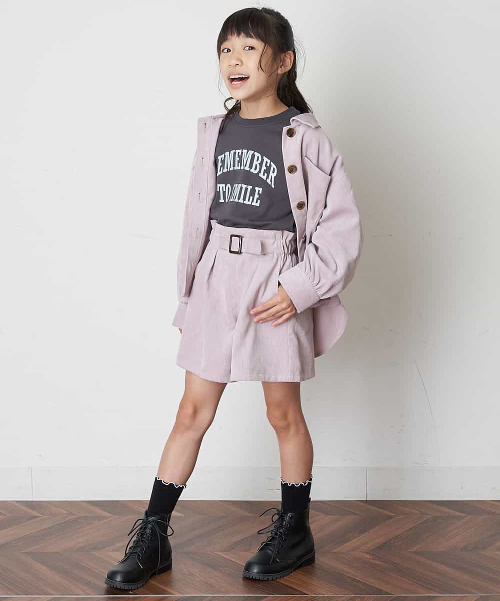 KJLJM21029 a.v.v KIDS(アー・ヴェ・ヴェ) [100-130]ブライトコールタックキュロット ピンク