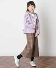 KJLJM24034 a.v.v KIDS(アー・ヴェ・ヴェ) [100-130]チェックガラサスペンダー付ワイドパンツ ブラウン