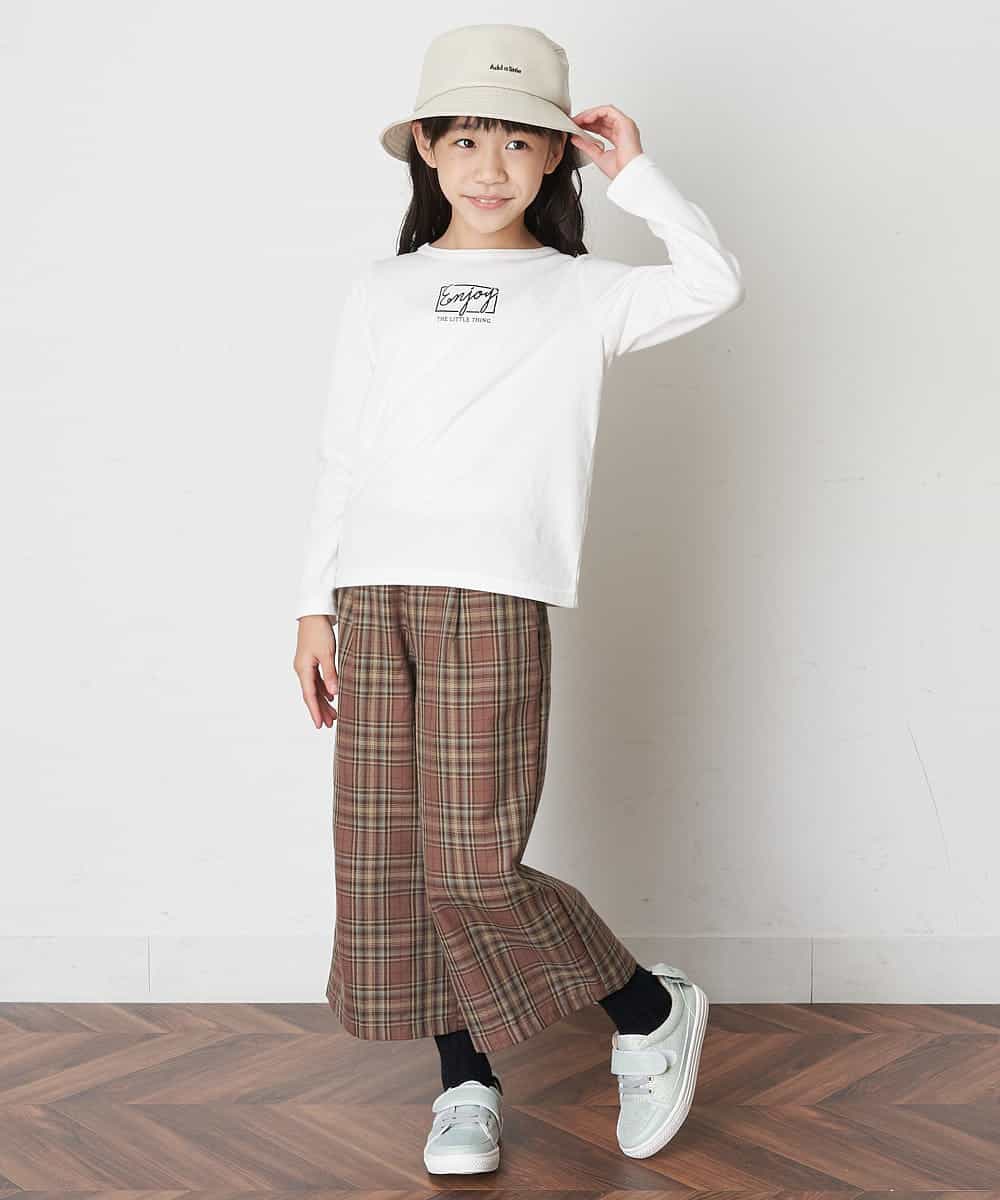 KJLJM24034 a.v.v KIDS(アー・ヴェ・ヴェ) [100-130]チェックガラサスペンダー付ワイドパンツ ブラウン