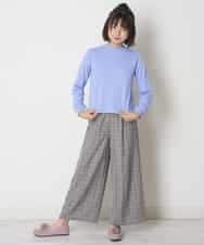 KJLJM24034 a.v.v KIDS(アー・ヴェ・ヴェ) [100-130]チェックガラサスペンダー付ワイドパンツ ブラウン