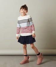 KJLJS33029 a.v.v KIDS(アー・ヴェ・ヴェ) [100-130]【セットアップ対応】ブライトコールタックキュロット ネイビー