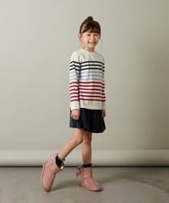 KJLJS33029 a.v.v KIDS(アー・ヴェ・ヴェ) [100-130]【セットアップ対応】ブライトコールタックキュロット ネイビー