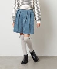 KJLJS33029 a.v.v KIDS(アー・ヴェ・ヴェ) [100-130]【セットアップ対応】ブライトコールタックキュロット ネイビー