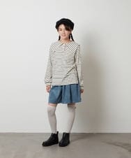 KJLJS33029 a.v.v KIDS(アー・ヴェ・ヴェ) [100-130]【セットアップ対応】ブライトコールタックキュロット ネイビー