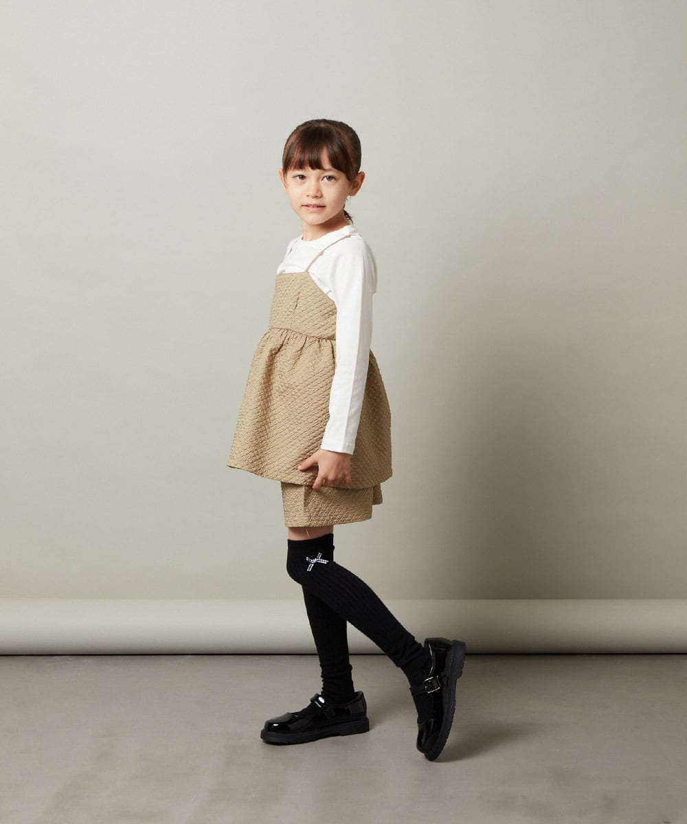 KJLJS35029 a.v.v KIDS(アー・ヴェ・ヴェ) [100-130]【セットアップ対応】フクレショートパンツ ベージュ