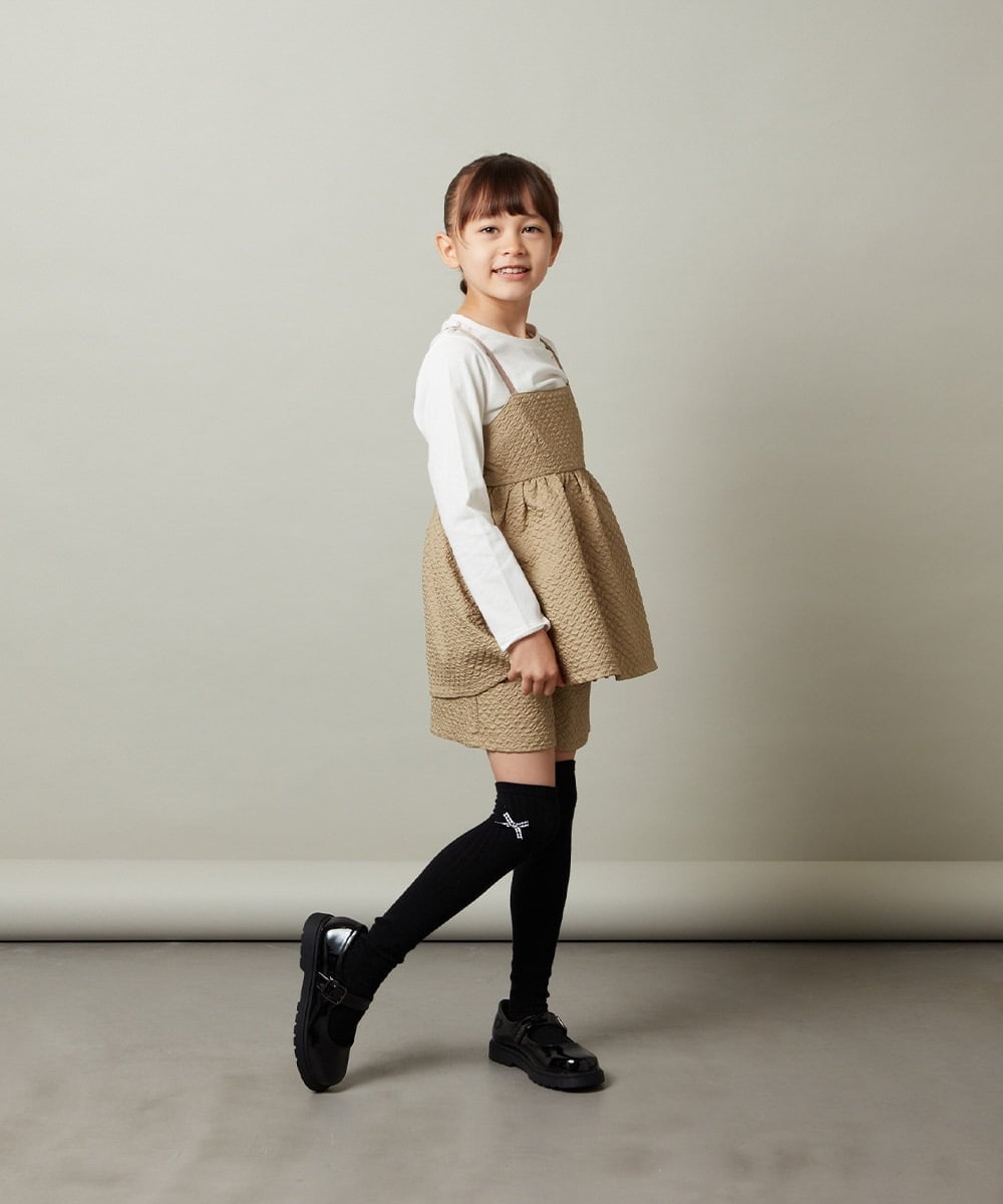 KJLJS35029 a.v.v KIDS(アー・ヴェ・ヴェ) [100-130]【セットアップ対応】フクレショートパンツ ベージュ