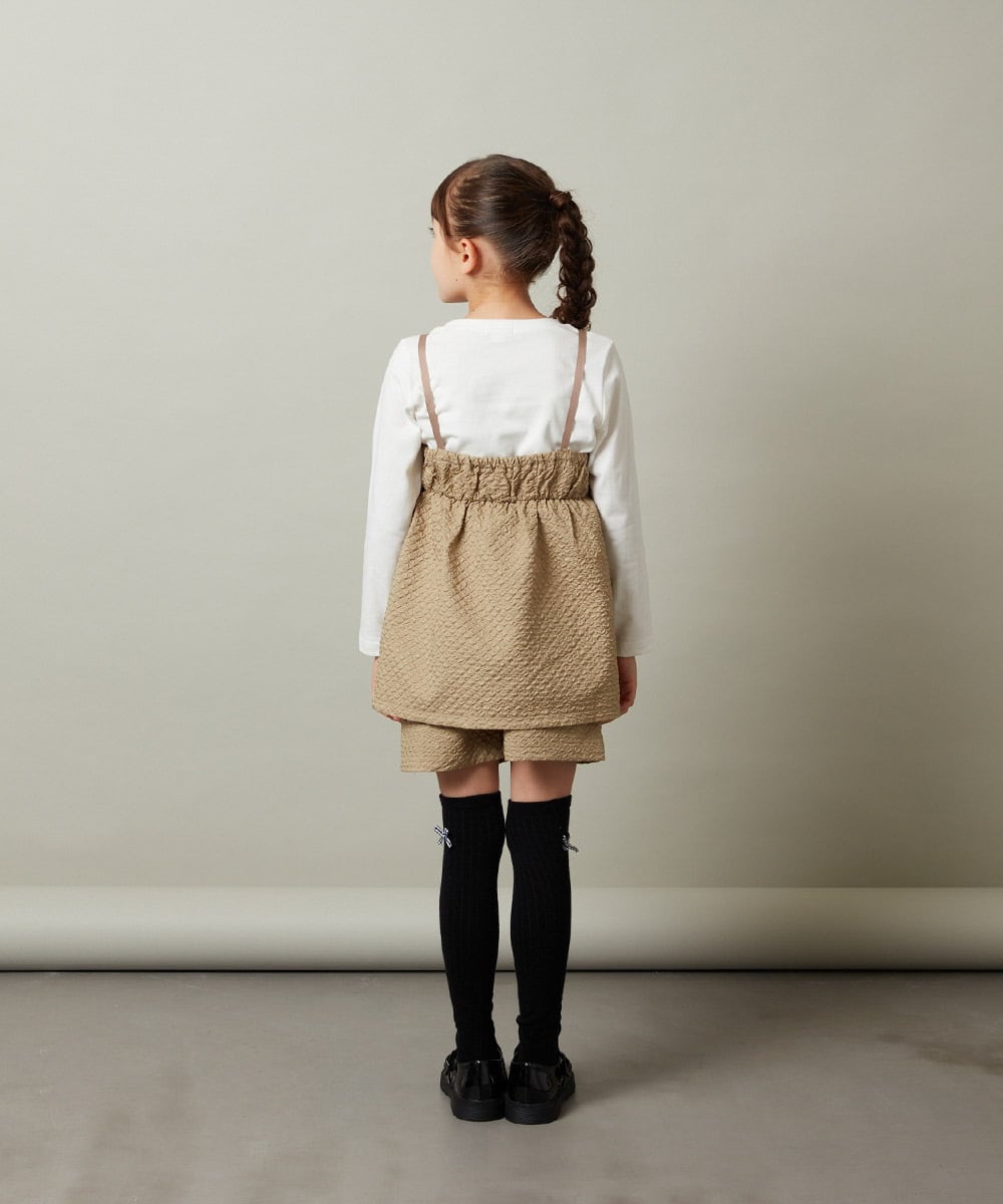 KJLJS35029 a.v.v KIDS(アー・ヴェ・ヴェ) [100-130]【セットアップ対応】フクレショートパンツ ベージュ