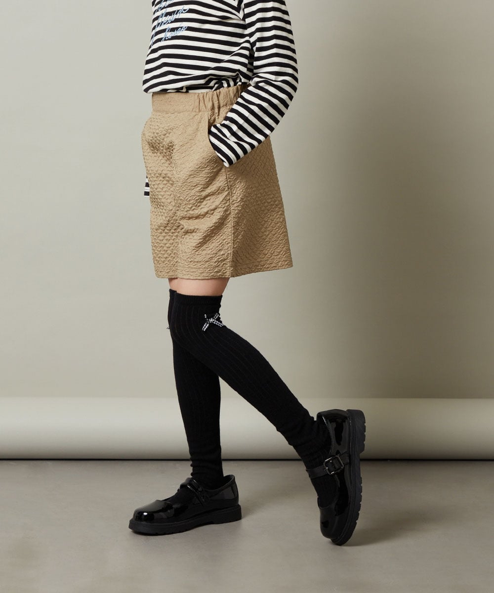 KJLJS35029 a.v.v KIDS(アー・ヴェ・ヴェ) [100-130]【セットアップ対応】フクレショートパンツ ベージュ