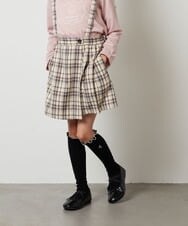KJLJS36029 a.v.v KIDS(アー・ヴェ・ヴェ) [100-130]サスペンダー付きラップキュロット ベージュ