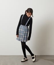 KJLJT36034 a.v.v KIDS(アー・ヴェ・ヴェ) [140-150]サスペンダー付きラップキュロット ライトブルー