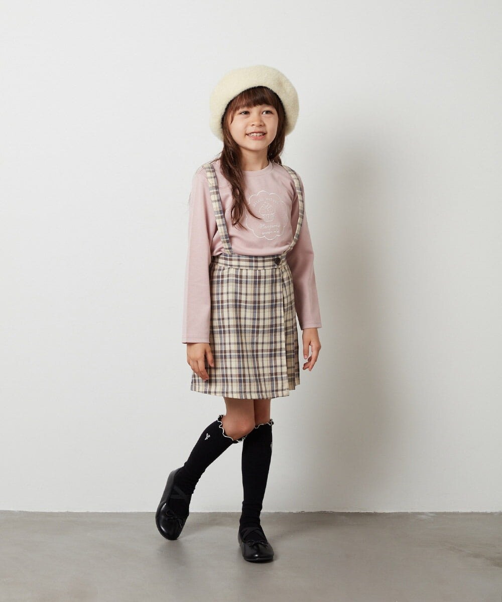 KJLJT36034 a.v.v KIDS(アー・ヴェ・ヴェ) [140-150]サスペンダー付きラップキュロット ライトブルー