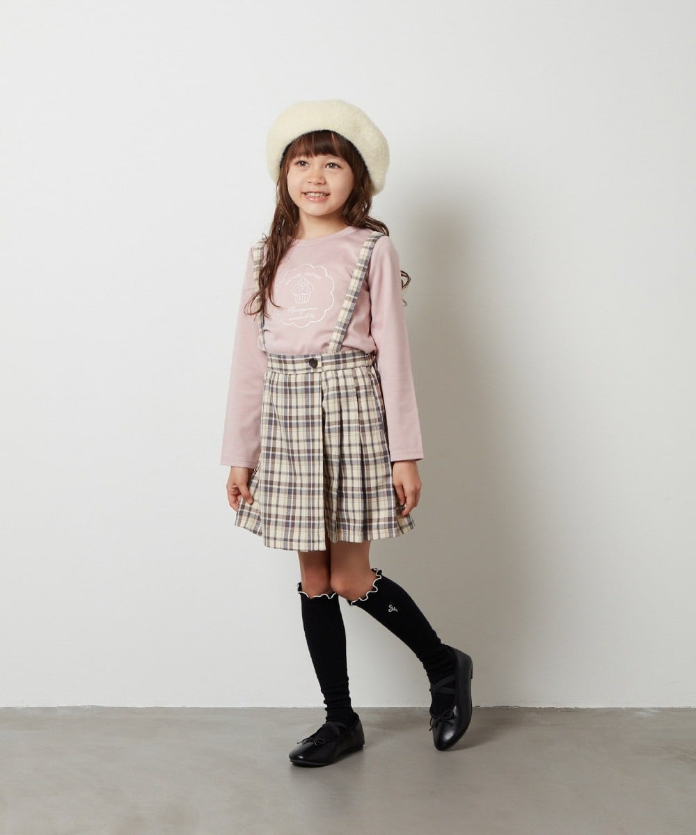 KJLJT36034 a.v.v KIDS(アー・ヴェ・ヴェ) [140-150]サスペンダー付きラップキュロット ライトブルー