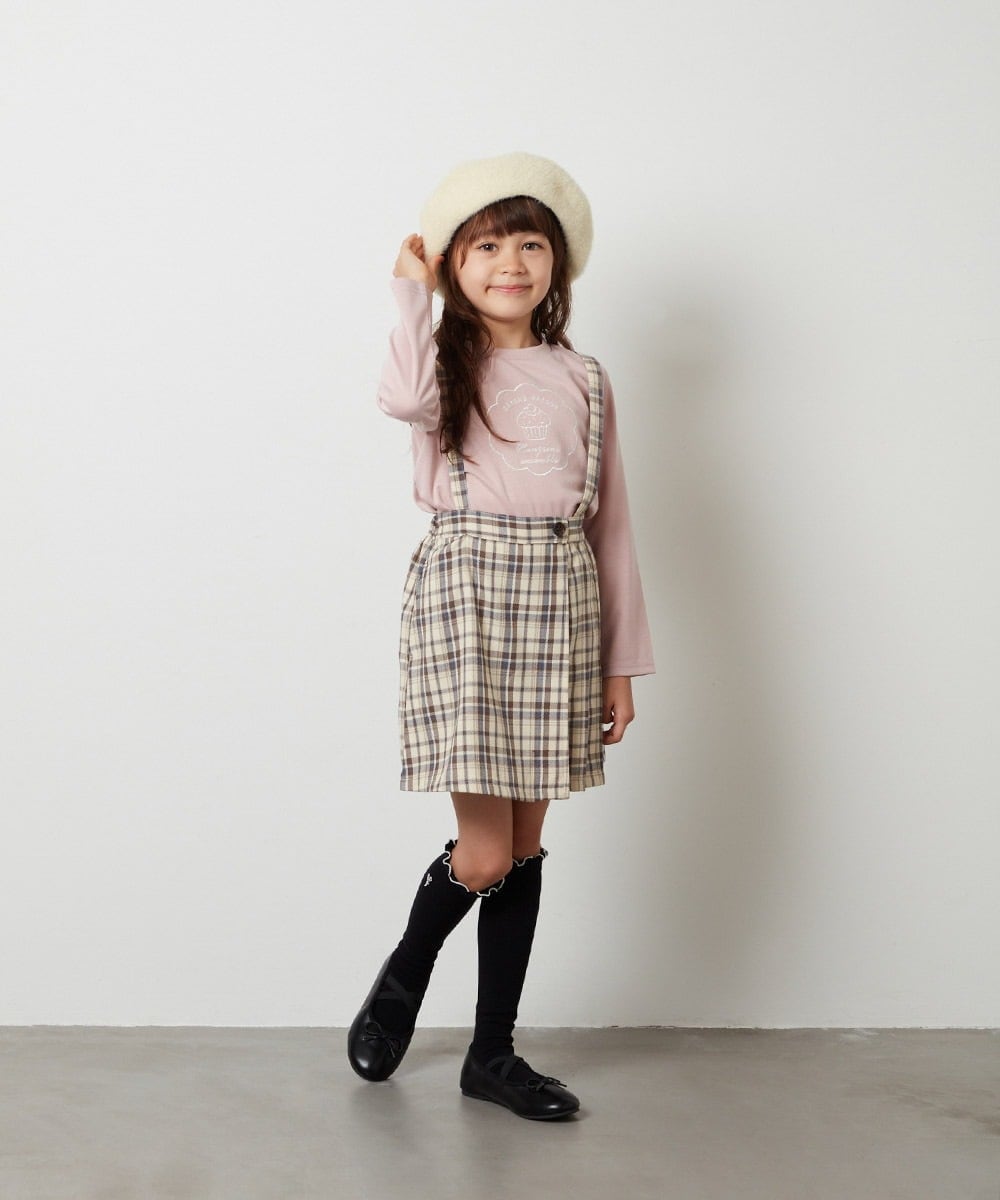 KJLJT36034 a.v.v KIDS(アー・ヴェ・ヴェ) [140-150]サスペンダー付きラップキュロット ライトブルー