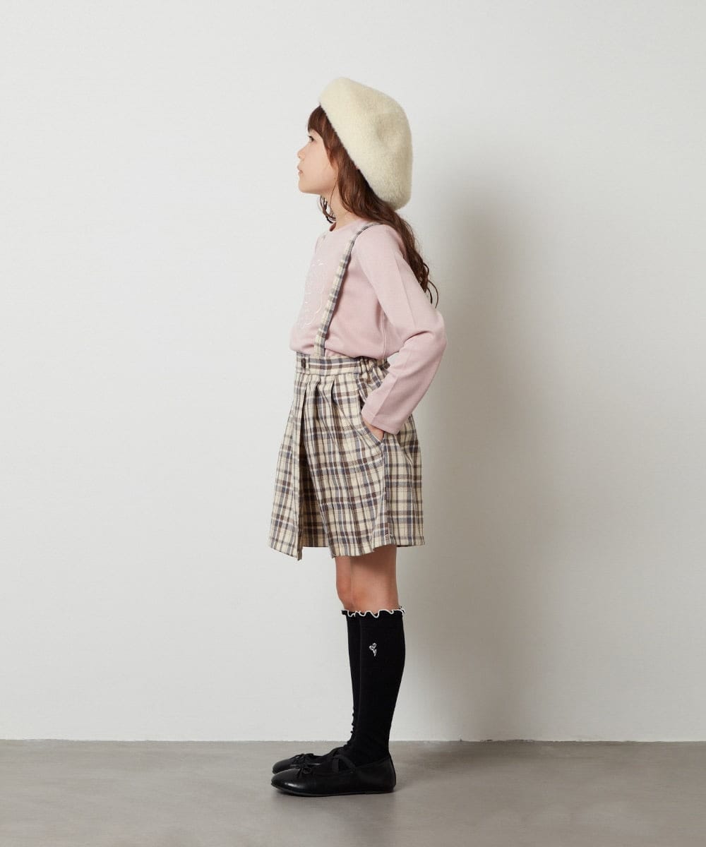 KJLJT36034 a.v.v KIDS(アー・ヴェ・ヴェ) [140-150]サスペンダー付きラップキュロット ライトブルー