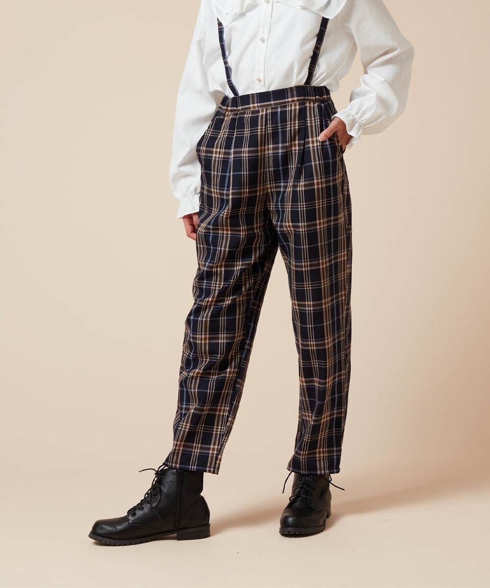 KJLJV33039 a.v.v KIDS(アー・ヴェ・ヴェ) [120-160サスペンダー付きテーパードパンツ ライトブルー