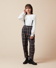 KJLJV33039 a.v.v KIDS(アー・ヴェ・ヴェ) [120-160サスペンダー付きテーパードパンツ ライトブルー