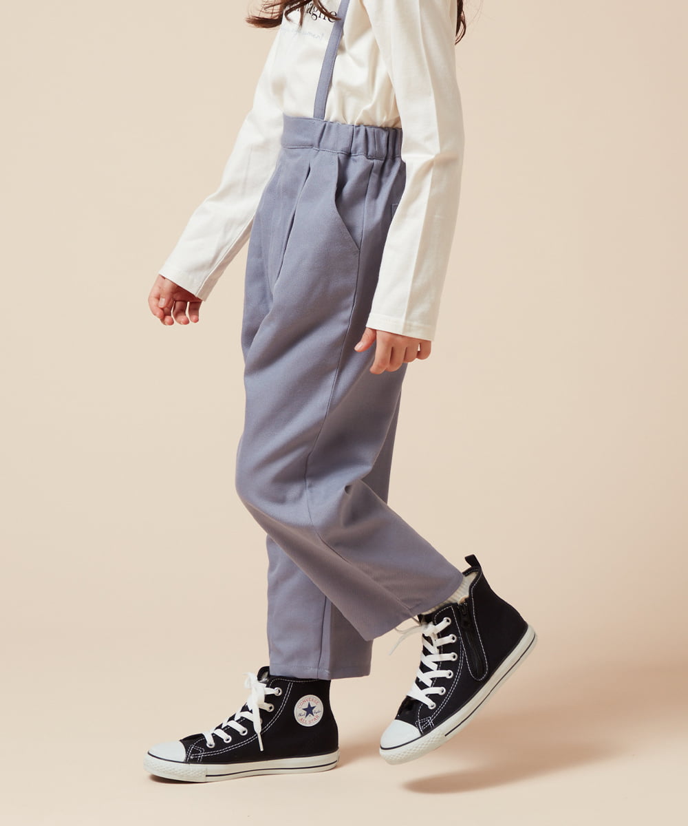 KJLJV33039 a.v.v KIDS(アー・ヴェ・ヴェ) [120-160サスペンダー付きテーパードパンツ ライトブルー