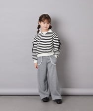 KJLKD11044 a.v.v KIDS(アー・ヴェ・ヴェ) [130-160]【洗える】キラキラスウェットパンツ ライトグレー