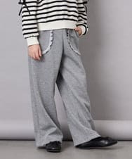 KJLKD11044 a.v.v KIDS(アー・ヴェ・ヴェ) [130-160]【洗える】キラキラスウェットパンツ ライトグレー
