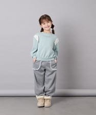 KJLKD11044 a.v.v KIDS(アー・ヴェ・ヴェ) [130-160]【洗える】キラキラスウェットパンツ ライトグレー