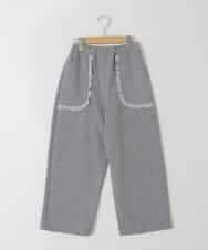 KJLKD11044 a.v.v KIDS(アー・ヴェ・ヴェ) [130-160]【洗える】キラキラスウェットパンツ ライトグレー