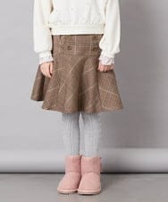 KJLKD12039 a.v.v KIDS(アー・ヴェ・ヴェ) [130-150]【洗える】フレアスカート見えスカパン オレンジ