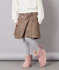 KJLKD12039 a.v.v KIDS(アー・ヴェ・ヴェ) [130-150]【洗える】フレアスカート見えスカパン オレンジ