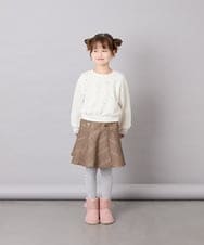 KJLKD12039 a.v.v KIDS(アー・ヴェ・ヴェ) [130-150]【洗える】フレアスカート見えスカパン オレンジ